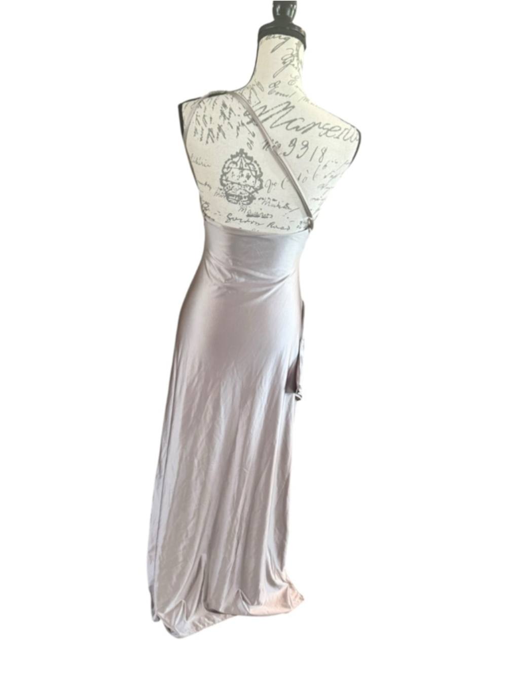 Women's OYS Champagne One Shoulder Dress S - Picture 4 of 12